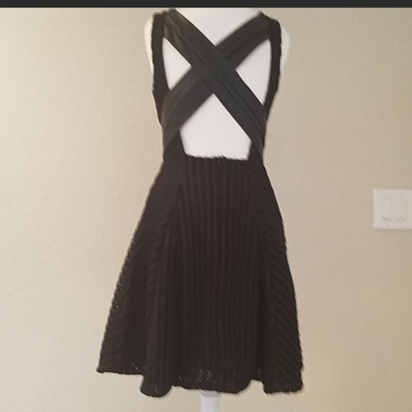 Dance & Marvel Cross Low Back Black Dress - Picture 2 of 4